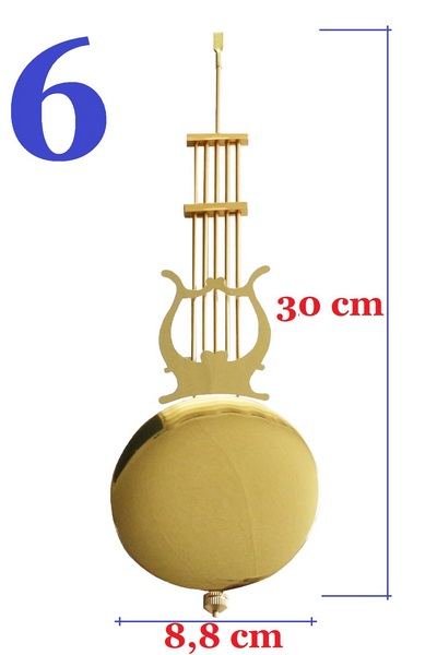 Uhren-Pendel Uhr Pendel Gesamtlänge 300 mm Blank poliert Gold Ø 88 mm ***6 